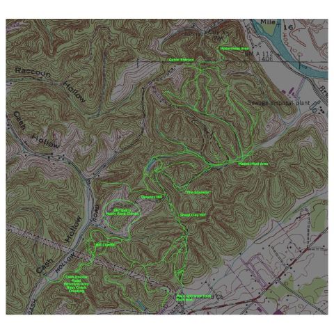 1995 Ford Bronco - This is a topographic map detailing trails and geographical features in a rural area.