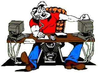 1989 Ford Bronco - A cartoon character is depicted sitting at a table, appearing to be engaged in some activity.