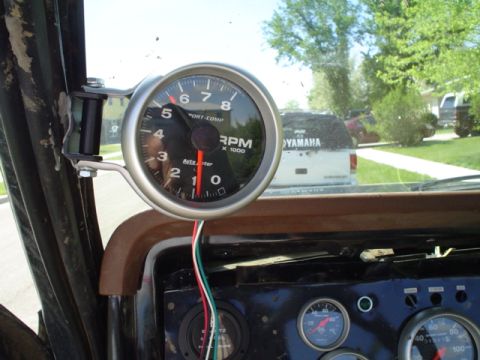 1981 Ford Bronco - The spot I chose for my 3 1/2 tach. There is a hole in the sheetmetal here for the a pillar plastic cover that I used to mount the bracket.