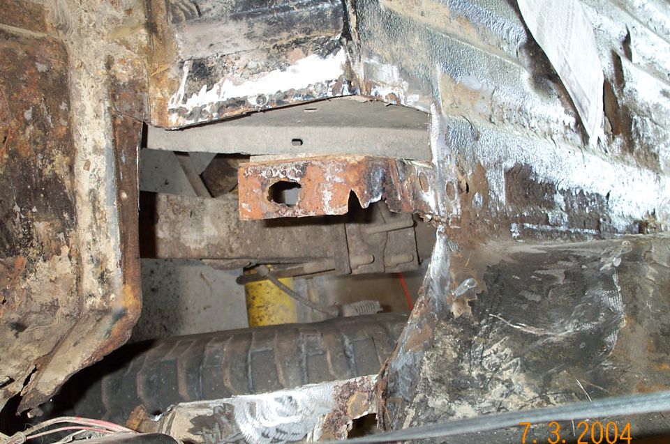 Driver's side
Cut out all the rust,  This is not much bigger than the hole was.