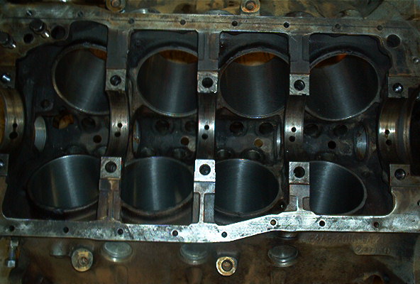Engine block cylinders with SuperMotors logo