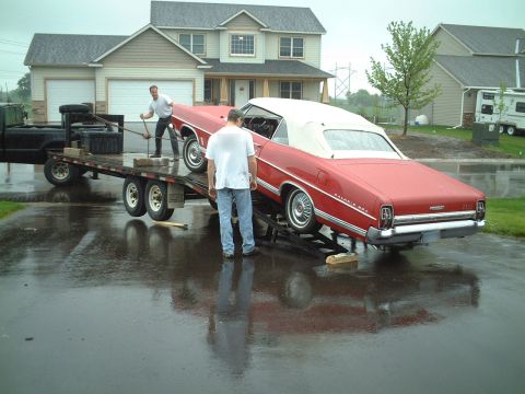 1967 Ford Galaxie - Using a come-a-long. That's more like it.