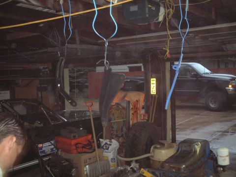 1967 Ford Galaxie - Various items drying after being painted.