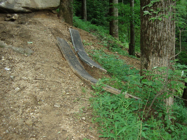 Steel ramps in front of the big rock
