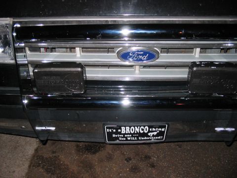1988 Ford Bronco - This 1988 Ford Bronco features a "Bronco thing" sticker on its rear bumper.