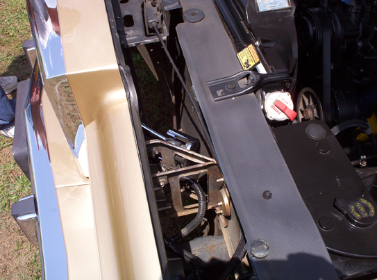 Gold 1991 Ford Crown Victoria LTD engine bay with chrome trim, radiator, and engine components visible