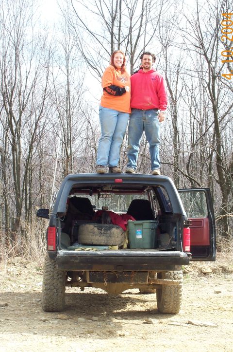 1986 Ford Bronco - The Ex and I, kinda high. I wish i still had hair.