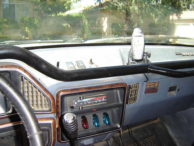 New GPS mount. Since the speedo no linger works I like to use the GPS. Cant get more accurate then that!