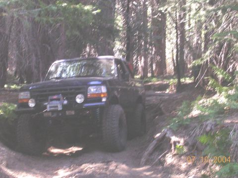 1994 Ford Bronco - we worked our way on a bit, trying to decipher a hand written map, looking for the right place to camp. We made it into this tree grotto, w…