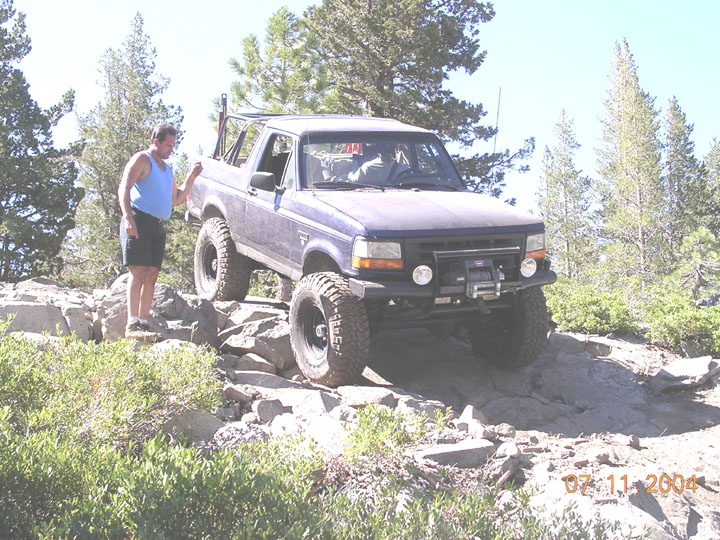 I went first, and Bill kept an eye on me so I didnt drop a tire into one of the larger holes