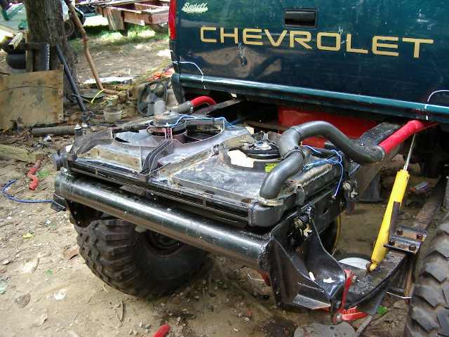 Rear mounted radiator