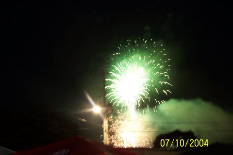 1979 Ford Bronco - Fireworks light up the night sky, captured on July 10, 2004.