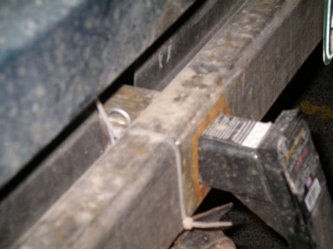 1996 Ford Bronco - Another picture of reciever, it is built of 2.5" square tube, 1/4" thick and flush welded to the bumper.