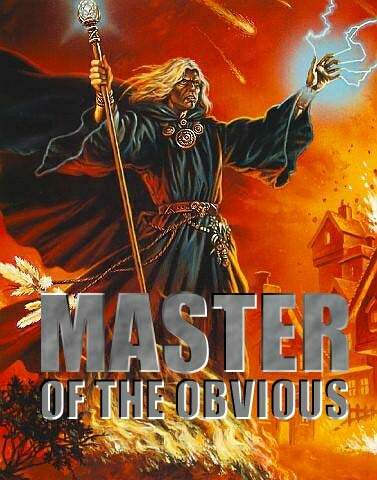 1986 Ford Bronco - Fantasy artwork titled 'Master of the Obvious' with a wizard casting spells and a Supermotors logo.