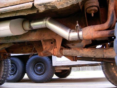 1978 Ford Bronco - 3" pipe from Autozone.