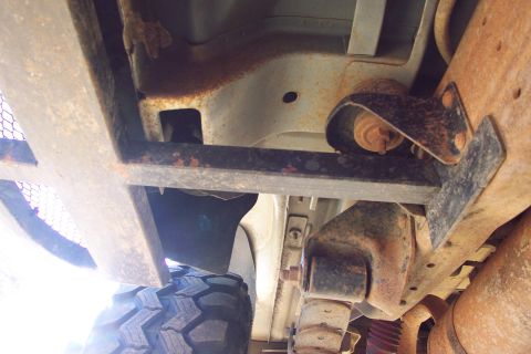 1996 Ford Bronco - Rear Mount Location Used the large hole beneath the body mount with a backing plate to sandwich to the frame. Upward/Lift load gets transfe…