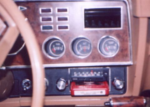 1978 Ford Mustang II - Interior view of a 1978 Ford Mustang II dashboard, showing gauges and radio.