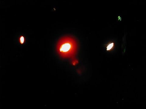 1997 Ford Taurus - Illuminated dashboard lights in a dark interior.