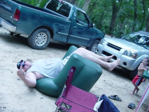 1989 Ford Bronco - Me in the inflatable "recliner". Your Number one!!!!!!