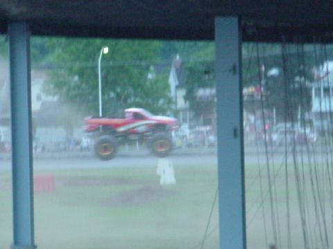 1979 Ford Bronco - Monster truck airborne during an event.