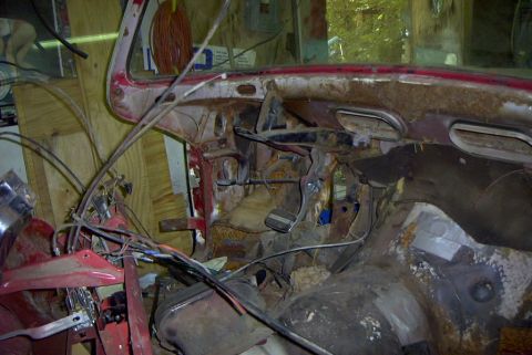 1957 Ford Ranchero - The inside after tearing it apart