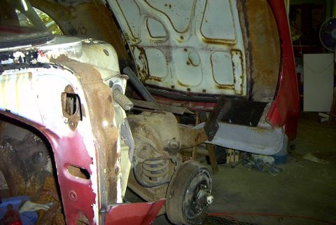 1957 Ford Ranchero - New style front w/hood open
