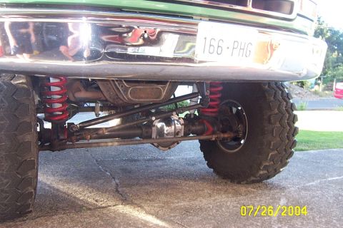 1996 Ford Bronco - My solid axle under the truck. About the best mod i have done besides the lockers.