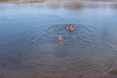 1992 Ford Bronco - Family enjoys a day at Lake Pleasant, swimming in the water.