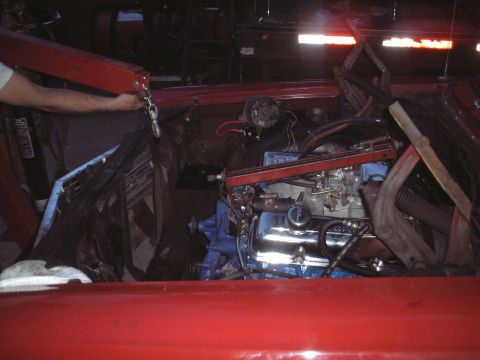 1967 Ford Galaxie - Finishing up the install at night.