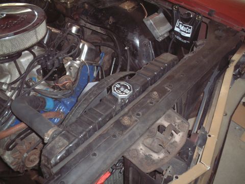 1967 Ford Galaxie - New 3-core radiator using the original top/bottom radiator components. Unfortunately, the radiator shop permanently removed the top radiato…
