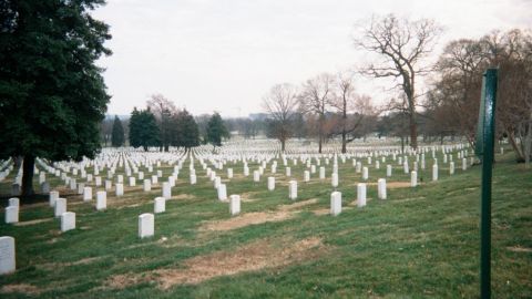 1991 Ford Bronco - A vast expanse of white headstones stretches across the grassy landscape of Arlington National Cemetery.