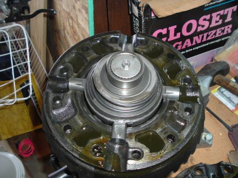 1989 Ford Bronco - Close-up of a differential carrier, likely during a repair or installation process.