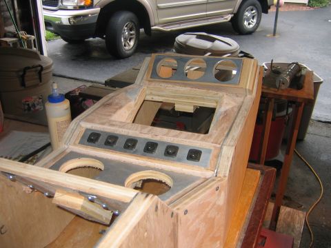 1995 Ford Bronco - With the gauge "pod" glued in place you can kinda see what it will look like