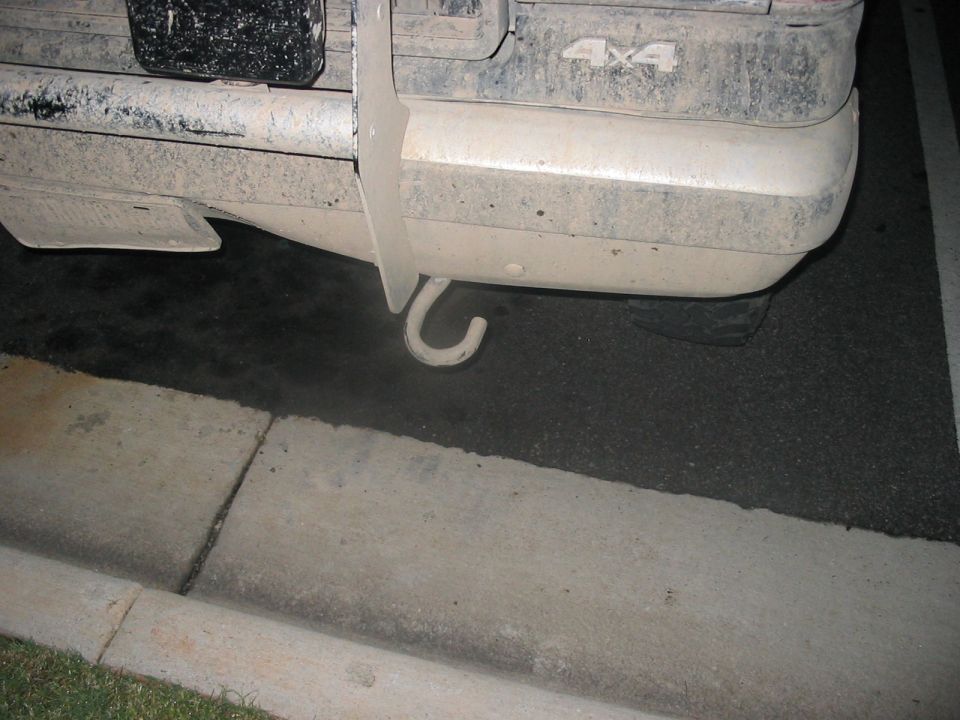 1988 Ford Bronco rear bumper with tow hook and 4x4 badge