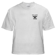 2002 Ford Taurus - A white t-shirt with a graphic and text on the left chest, and a website logo at the bottom.