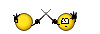 1988 Ford Bronco - Two yellow smiley faces appear to be in a duel with crossed swords.
