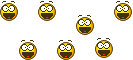 1988 Ford Bronco - A group of seven smiley faces with exaggerated expressions are scattered across a white background.