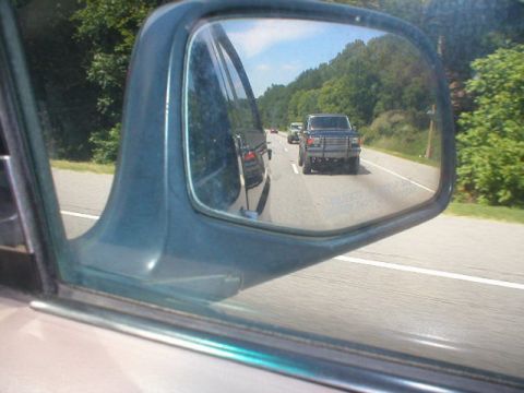 1989 Ford Bronco - Smooth and Blaze in the mirror when we passed them.