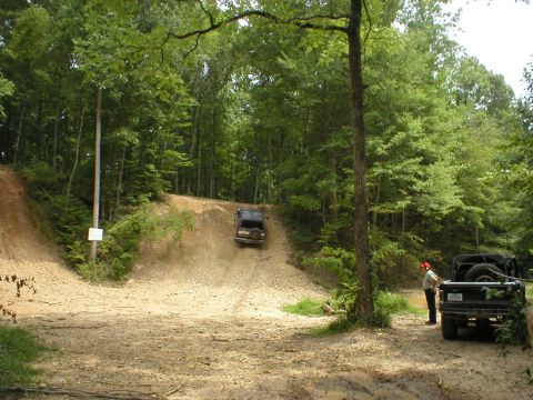 1986 Ford Bronco - Doc making sure Daniel does his first hill climb correct