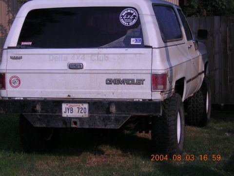 1984 Chevrolet Blazer - This Chevrolet K5 Blazer is equipped with large off-road tires and a heavy-duty rear bumper.
