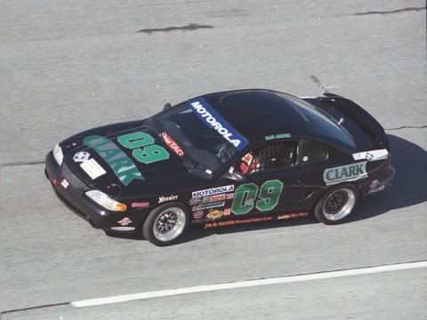 1995 Ford Mustang - This 1995 Ford Mustang race car displays 'CLARK' and 'MOTOROLA' sponsorship decals.