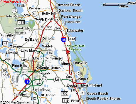 1993 Ford Bronco - Map of Florida's east coast, highlighting cities and highways like I-95 and A1A.