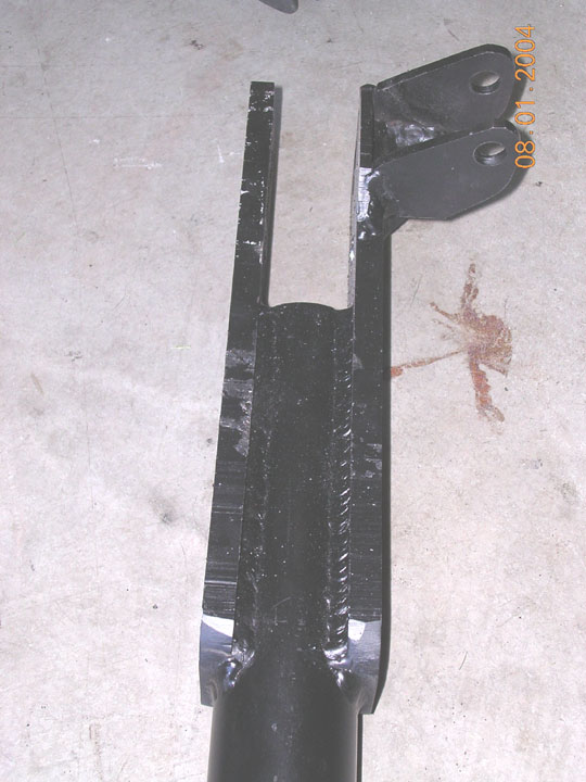 the tubing was machined to allow the plate to sit flush.  Came out nice and only needed a little "massaging" to line up with the holes on the stock part of the arm.