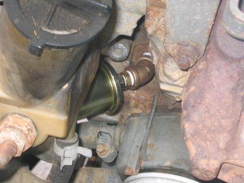1995 Ford Bronco - The factory one is small compared to the older style one, so you have to use a couple pieces of coper pipe. The one in the block is a ¼”x1”…