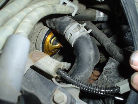 1993 Ford Taurus - A clear view to the thermostat.. and the intake is STILL on.