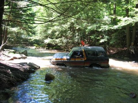 1995 Ford Bronco - Steve at the creek crossing