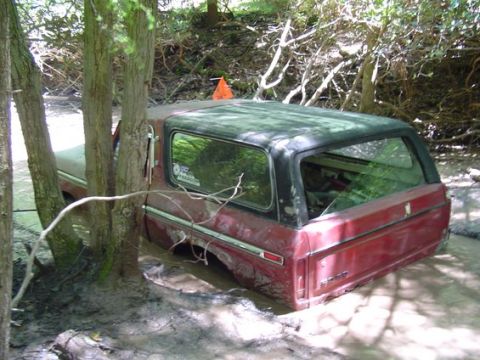1995 Ford Bronco - Another pic of Mike sinking himself.