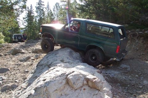 1996 Ford Bronco - Stuck going up Jaws 1, from the other side.