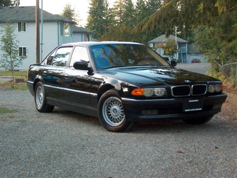 1999 BMW 7 Series - This black 1999 BMW 7 Series sedan is shown from a 3q-front angle.