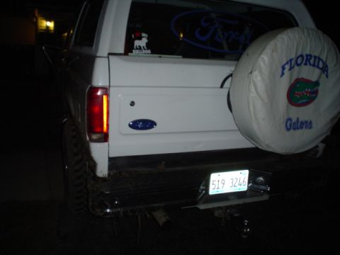 1993 Ford Bronco - Rear view of a 1993 Ford Bronco, a spare tire cover with Florida Gators branding.